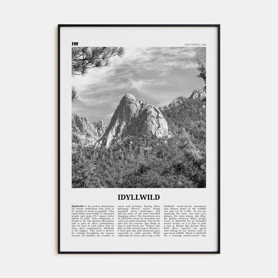 Idyllwild Travel B&W No 2 Poster