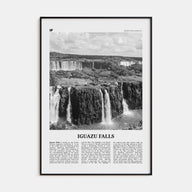 Iguazu Falls Travel B&W Poster