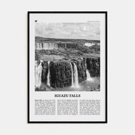 Iguazu Falls Travel B&W Poster