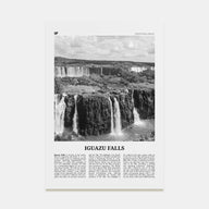 Iguazu Falls Travel B&W Poster
