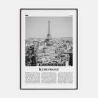 Île-de-France Travel B&W Poster