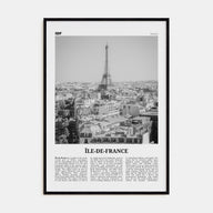 Île-de-France Travel B&W Poster