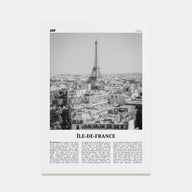 Île-de-France Travel B&W Poster
