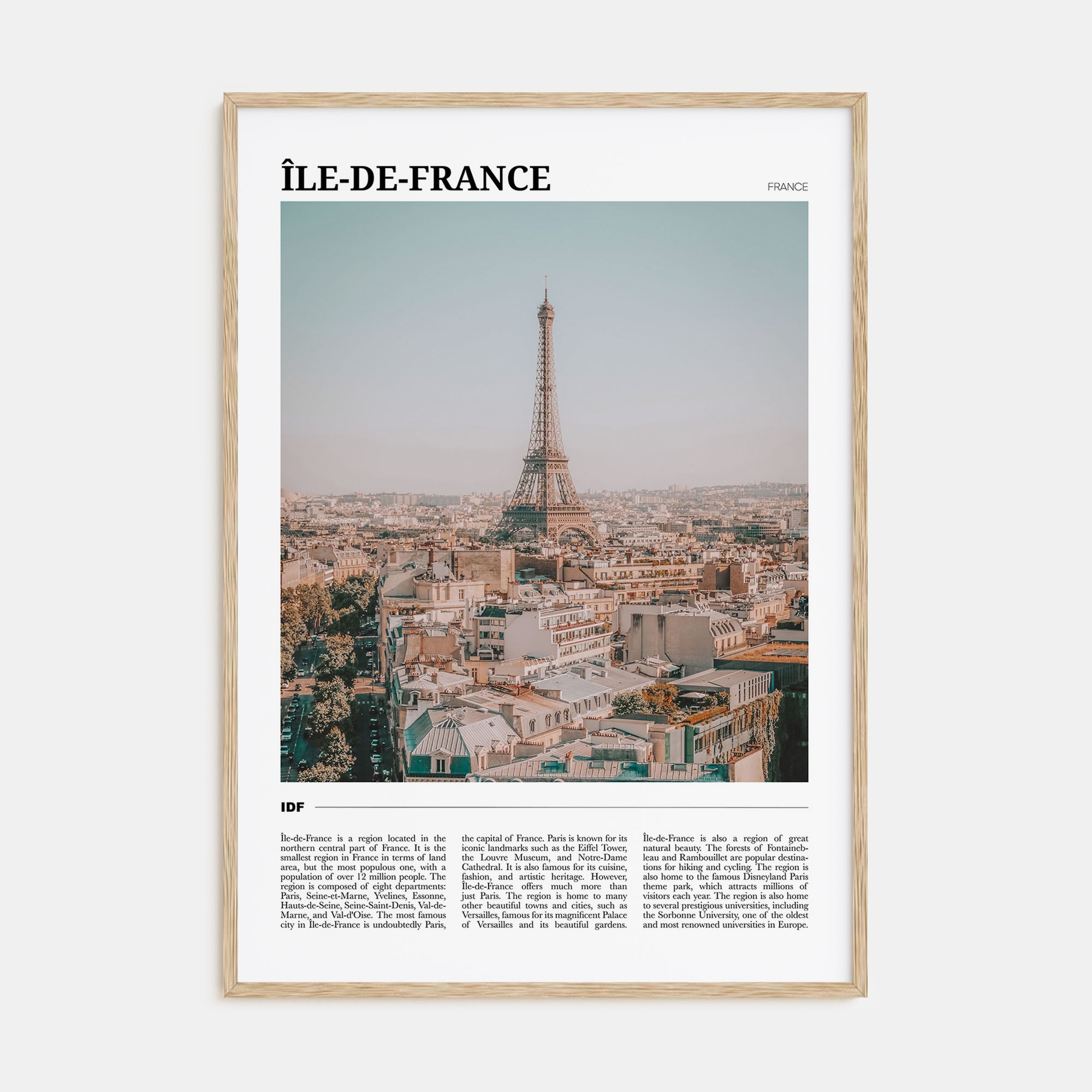 Île-de-France Travel Color Poster