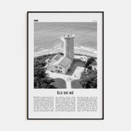 Île de Ré Travel B&W Poster