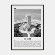 Île de Ré Travel B&W Poster