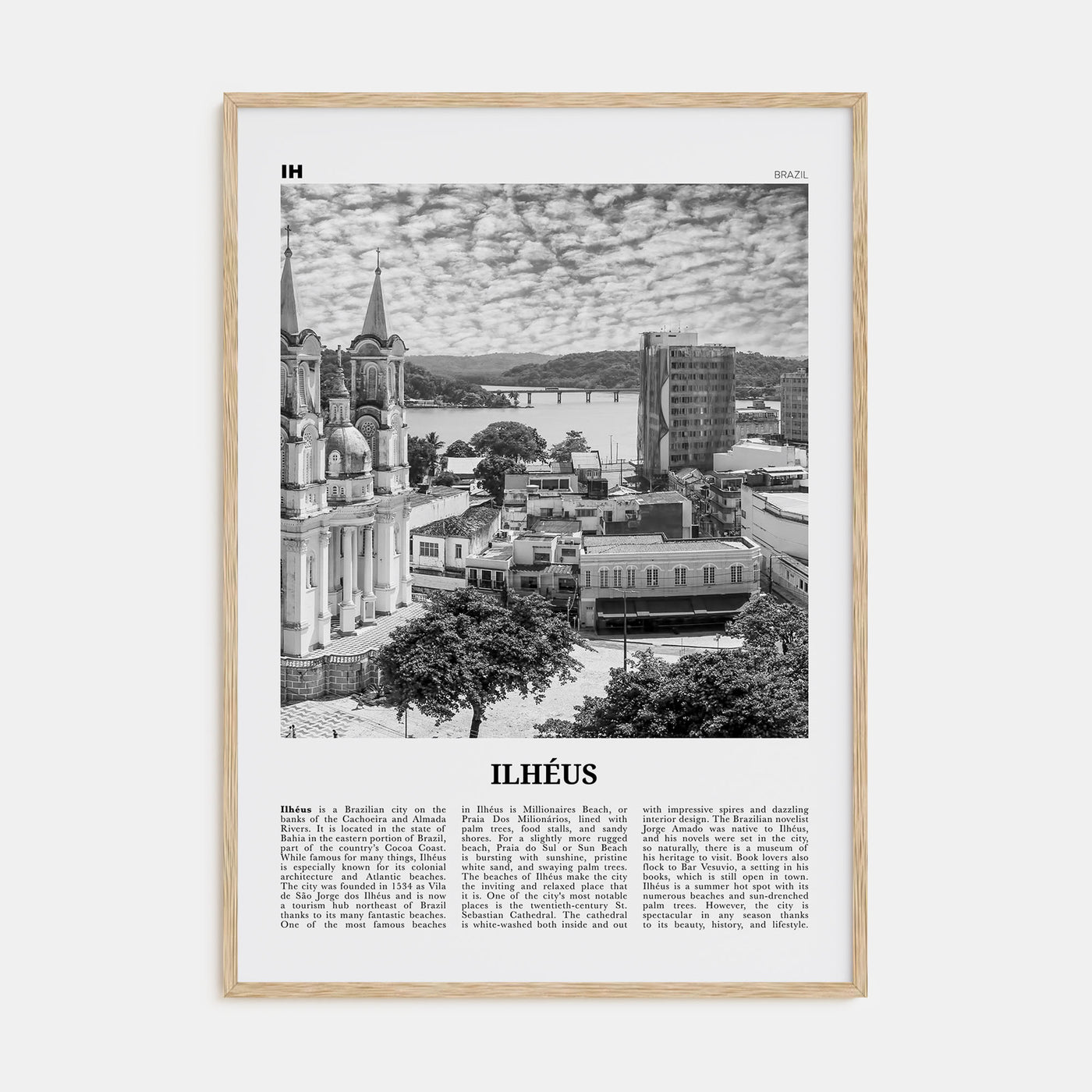 Ilheus Travel B&W Poster