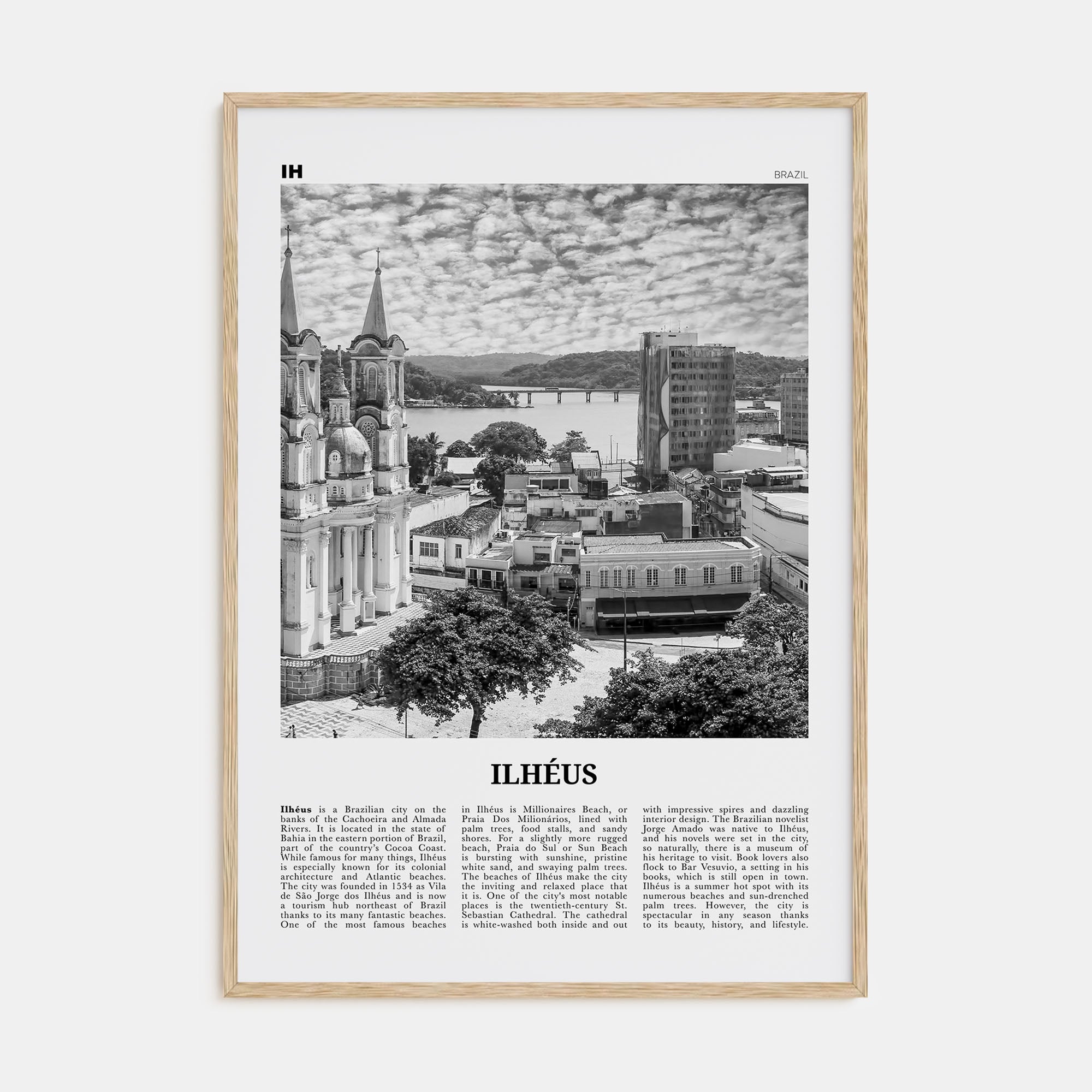 Ilheus Travel B&W Poster