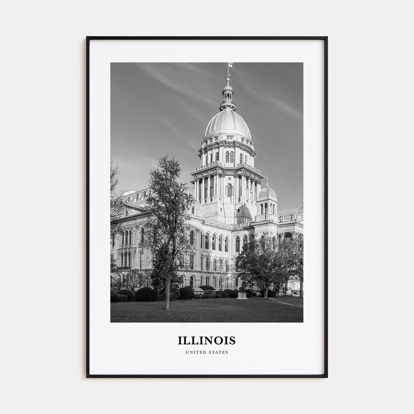 Illinois Portrait B&W No 1 Poster