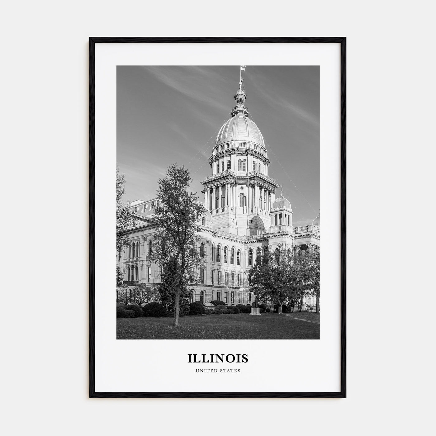 Illinois Portrait B&W No 1 Poster