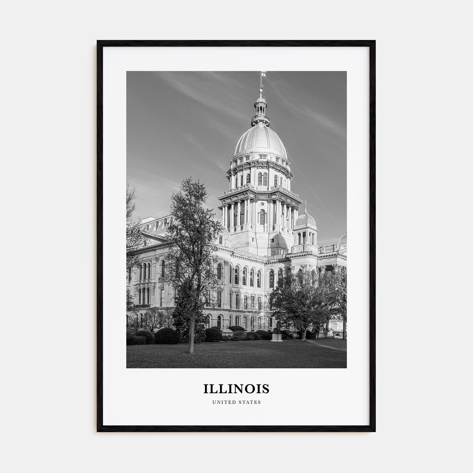 Illinois Portrait B&W No 1 Poster