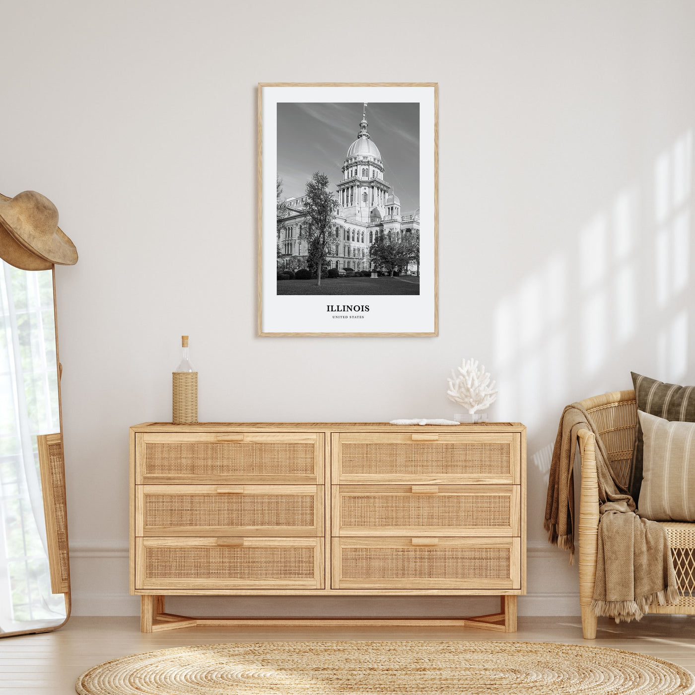 Illinois Portrait B&W No 1 Poster