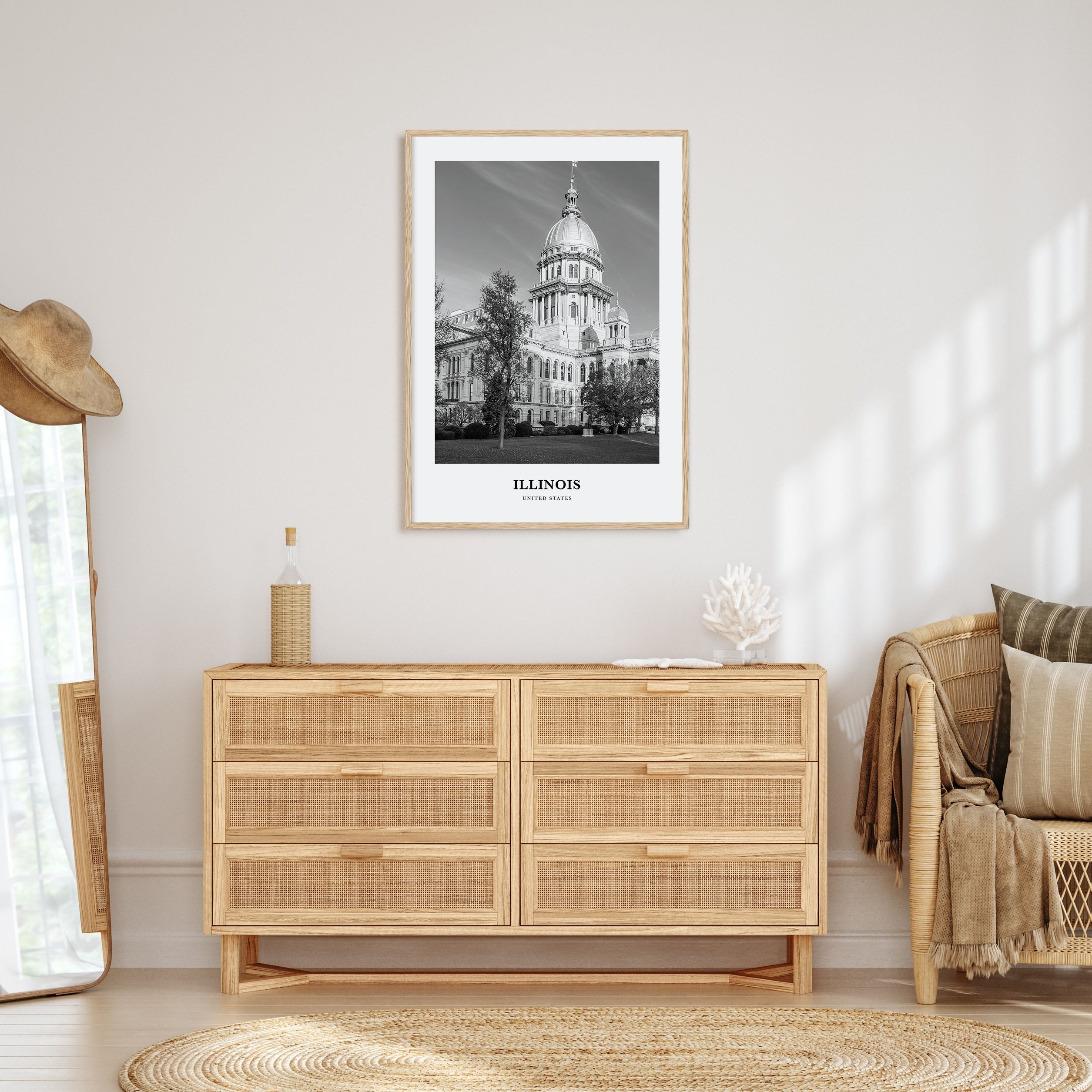 Illinois Portrait B&W No 1 Poster