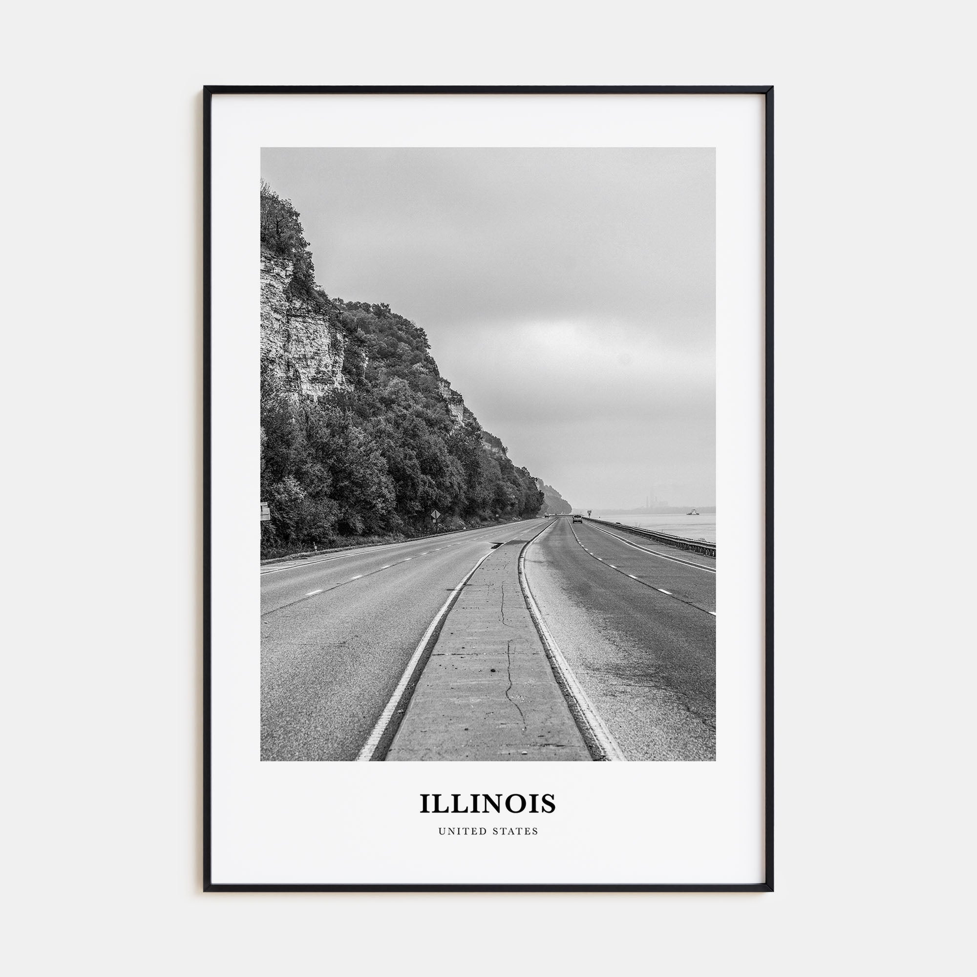 Illinois Portrait B&W No 2 Poster