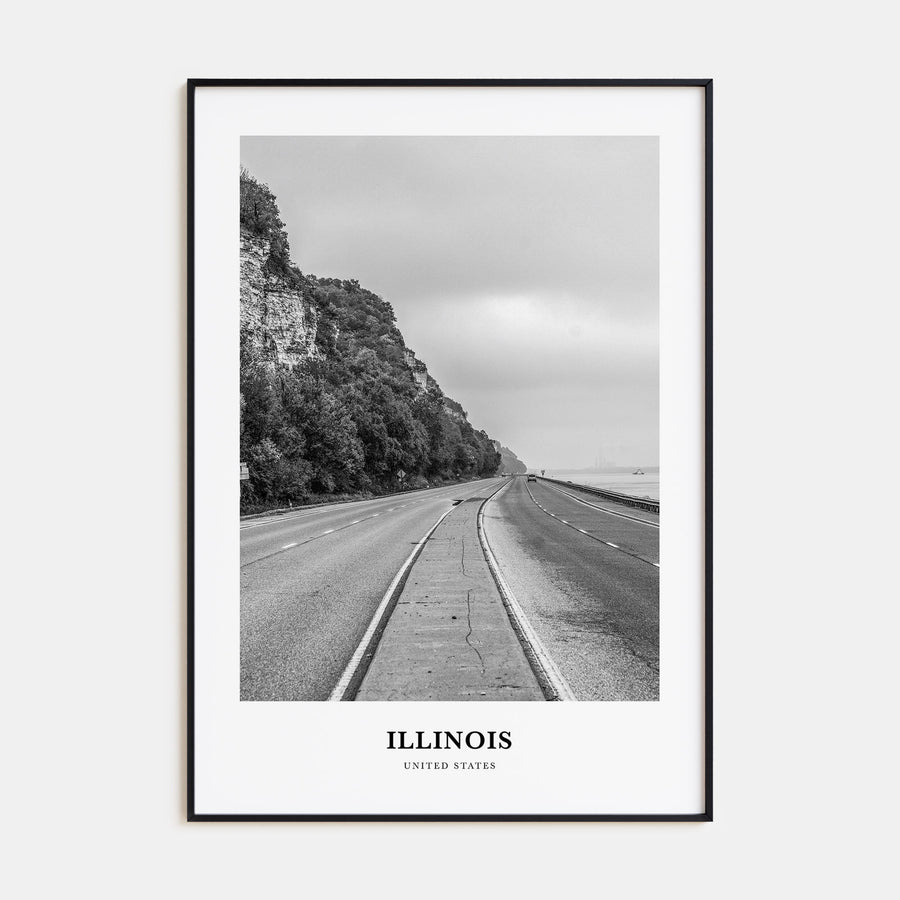 Illinois Portrait B&W No 2 Poster