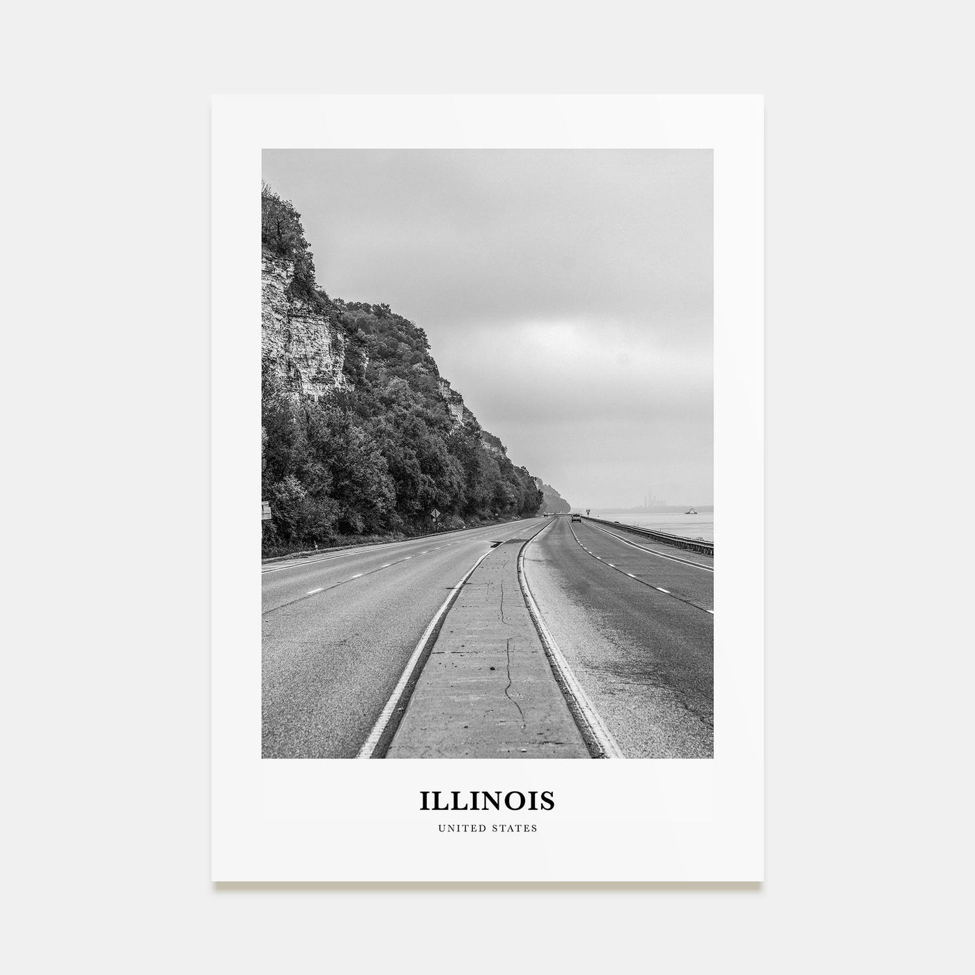 Illinois Portrait B&W No 2 Poster