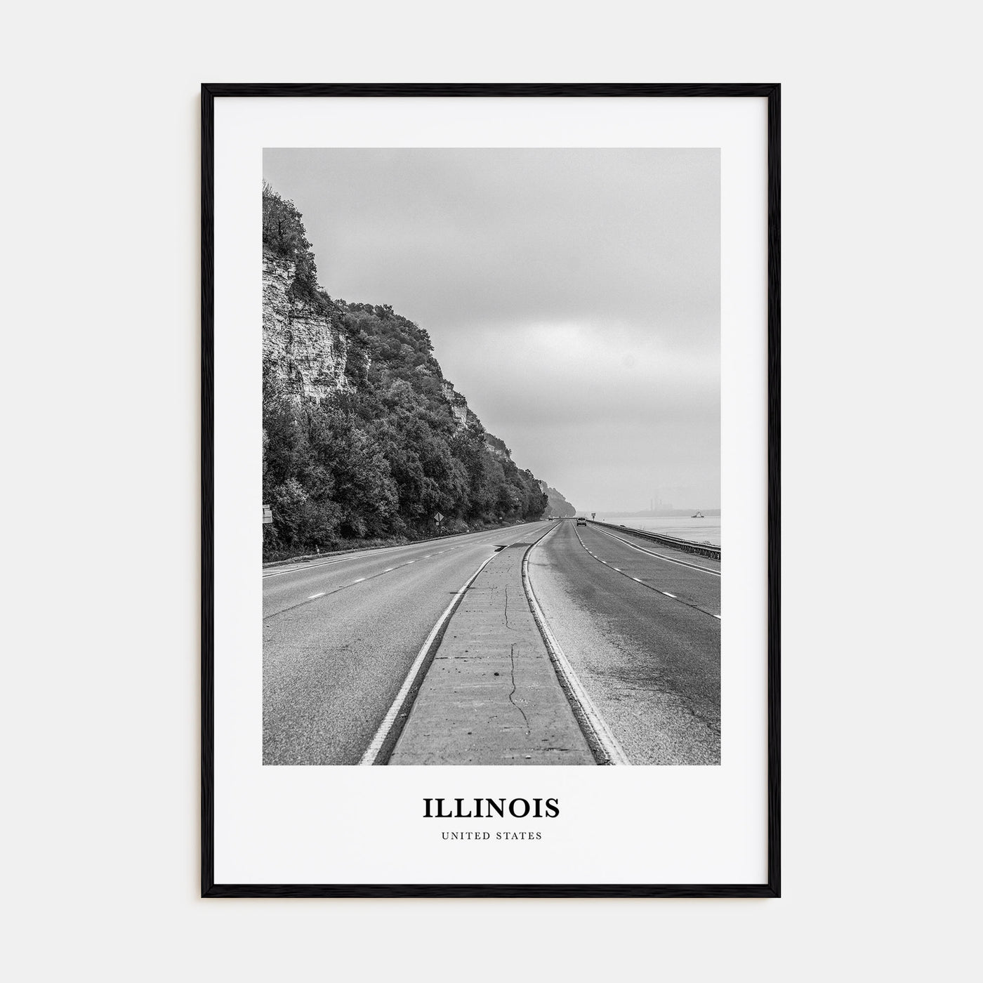 Illinois Portrait B&W No 2 Poster