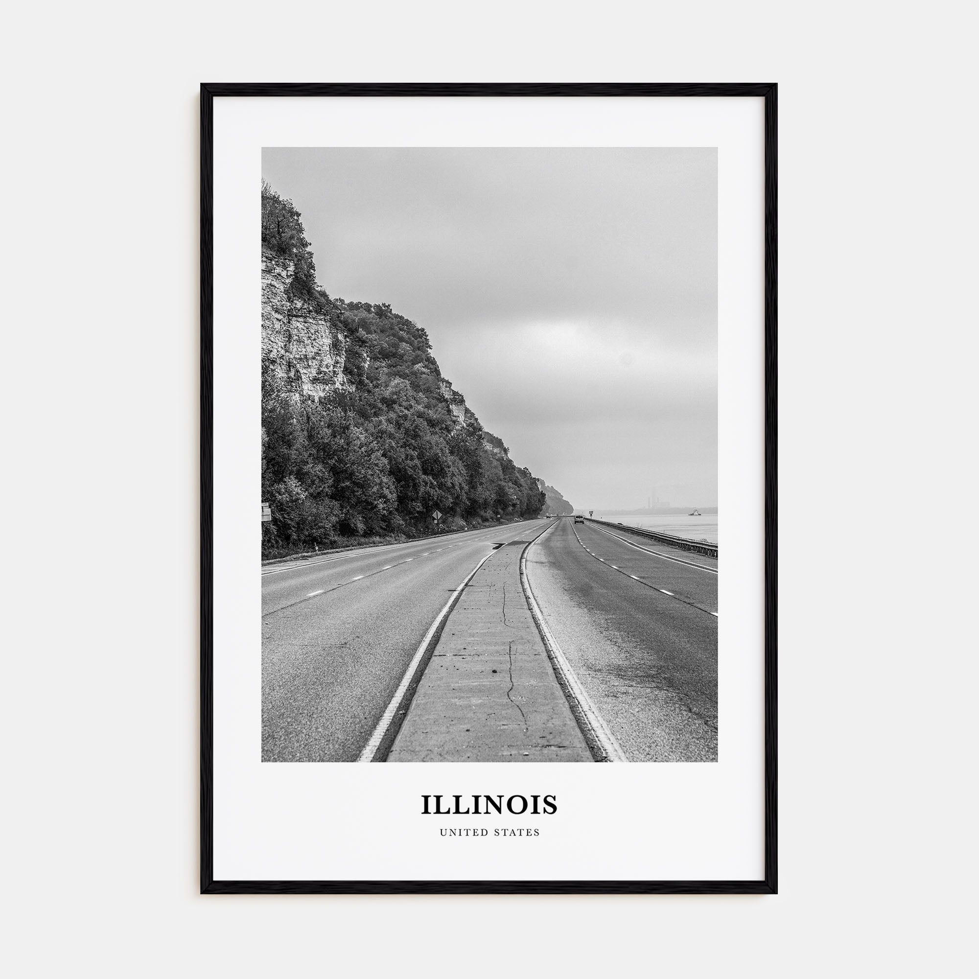 Illinois Portrait B&W No 2 Poster