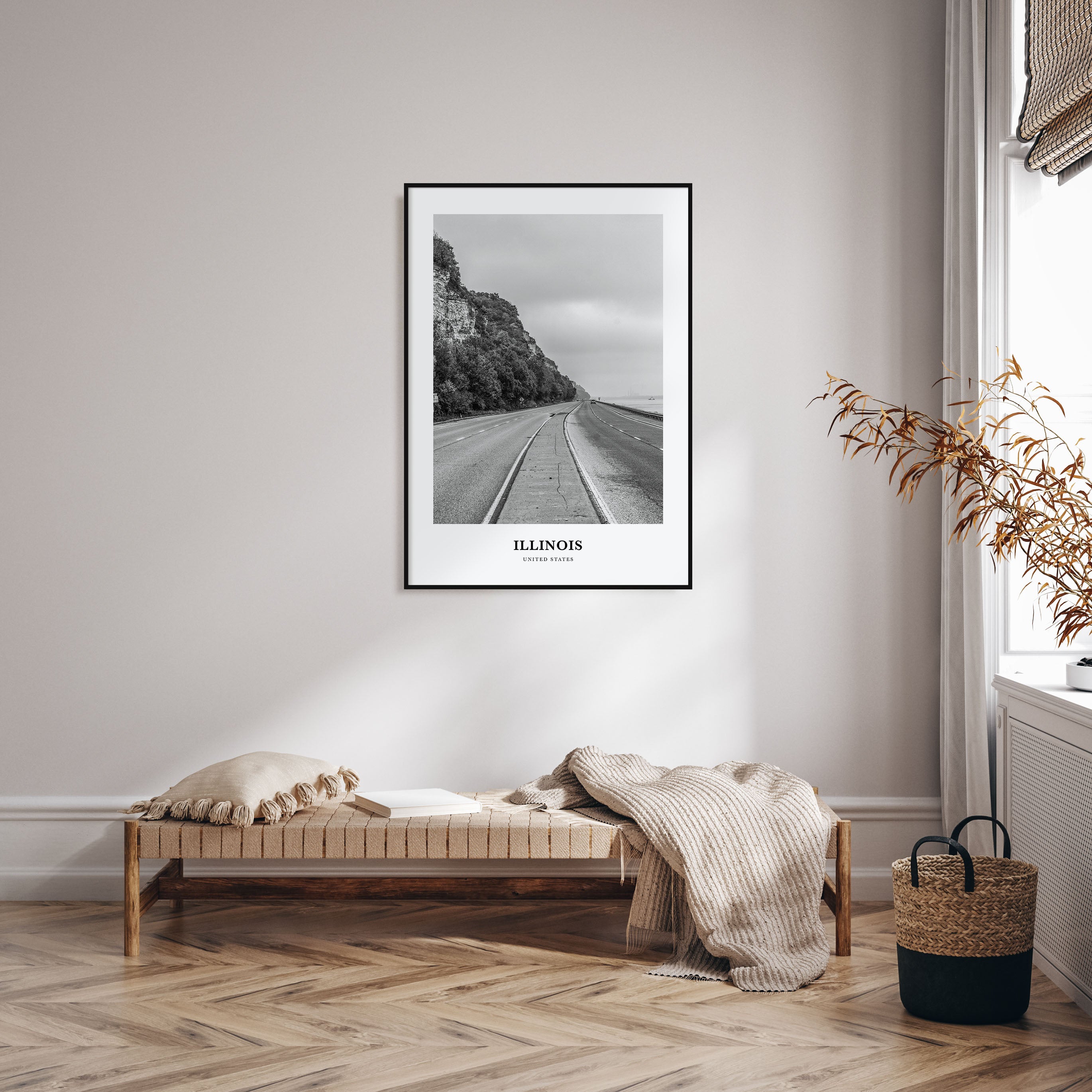 Illinois Portrait B&W No 2 Poster