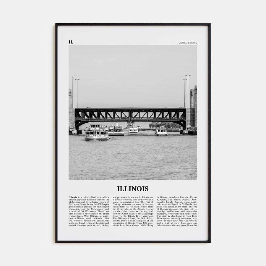 Illinois Travel B&W No 4 Poster