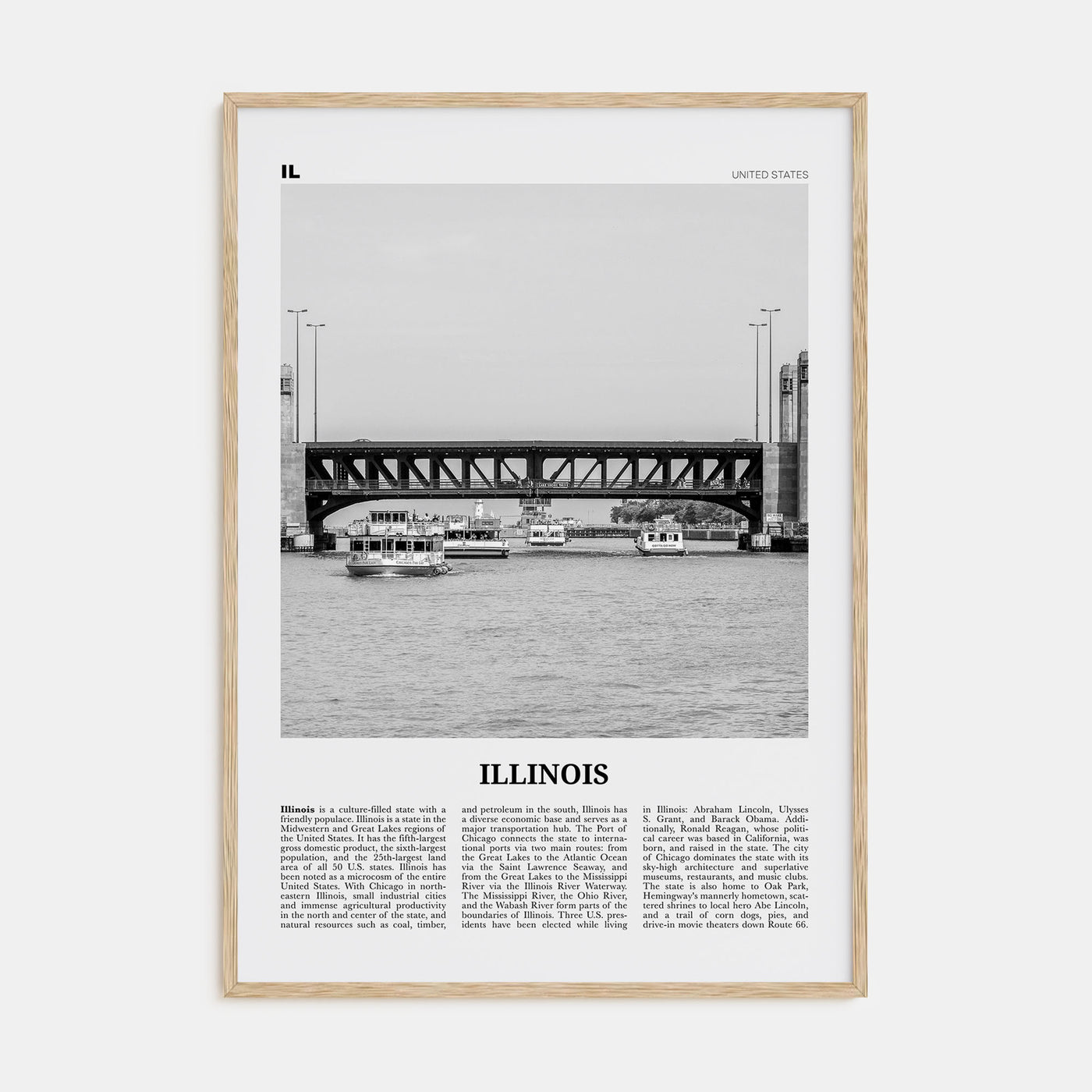 Illinois Travel B&W No 4 Poster