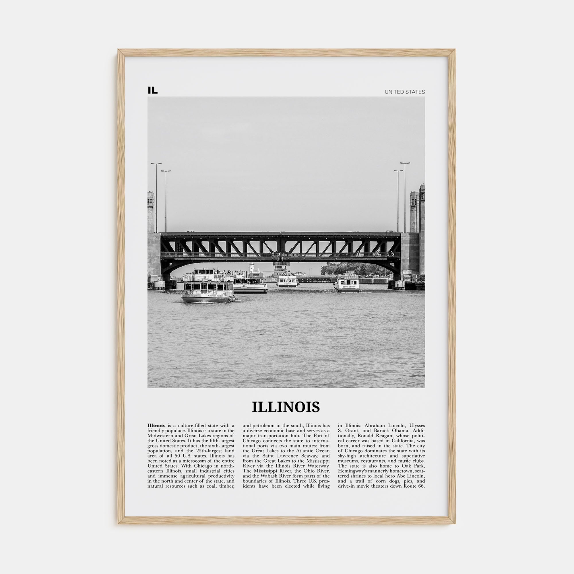 Illinois Travel B&W No 4 Poster