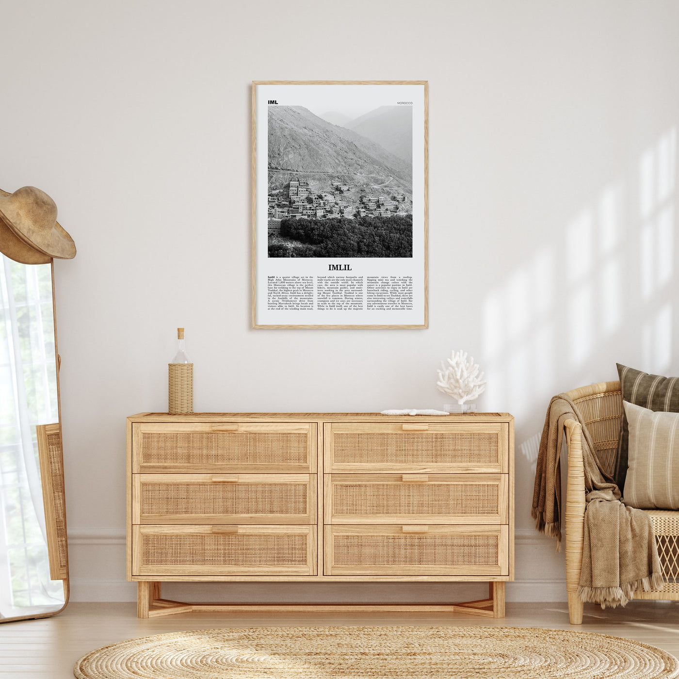 Imlil Travel B&W Poster