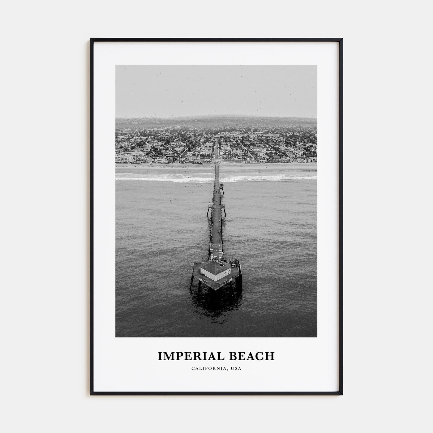 Imperial Beach Portrait B&W Poster