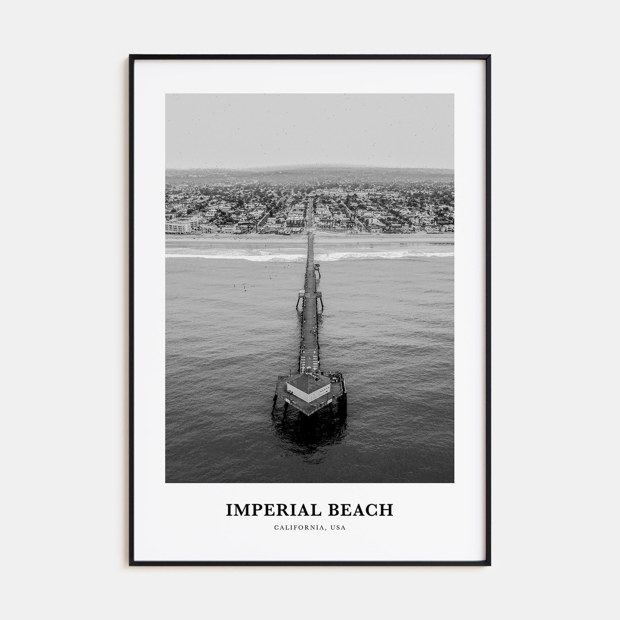 Imperial Beach Portrait B&W Poster