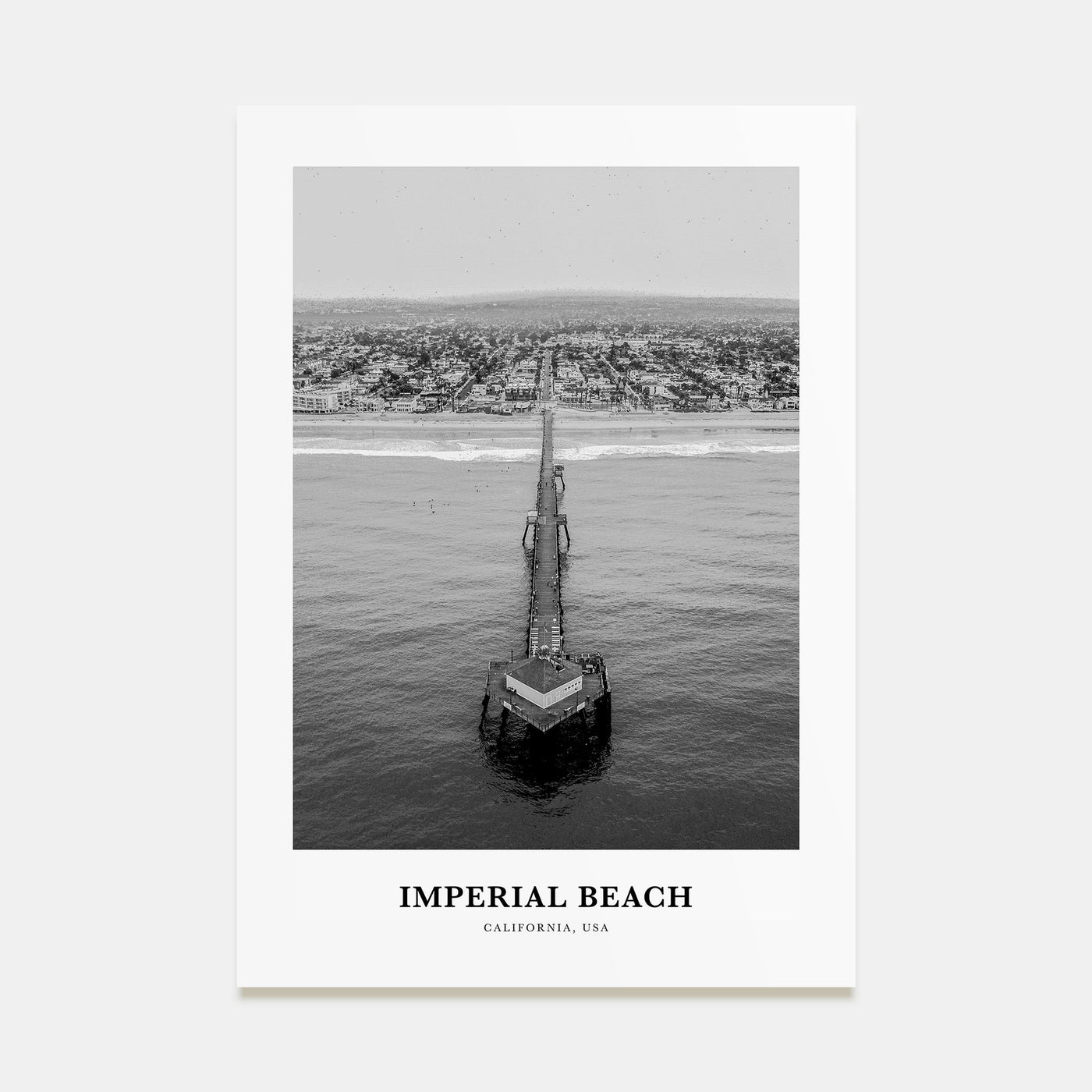 Imperial Beach Portrait B&W Poster