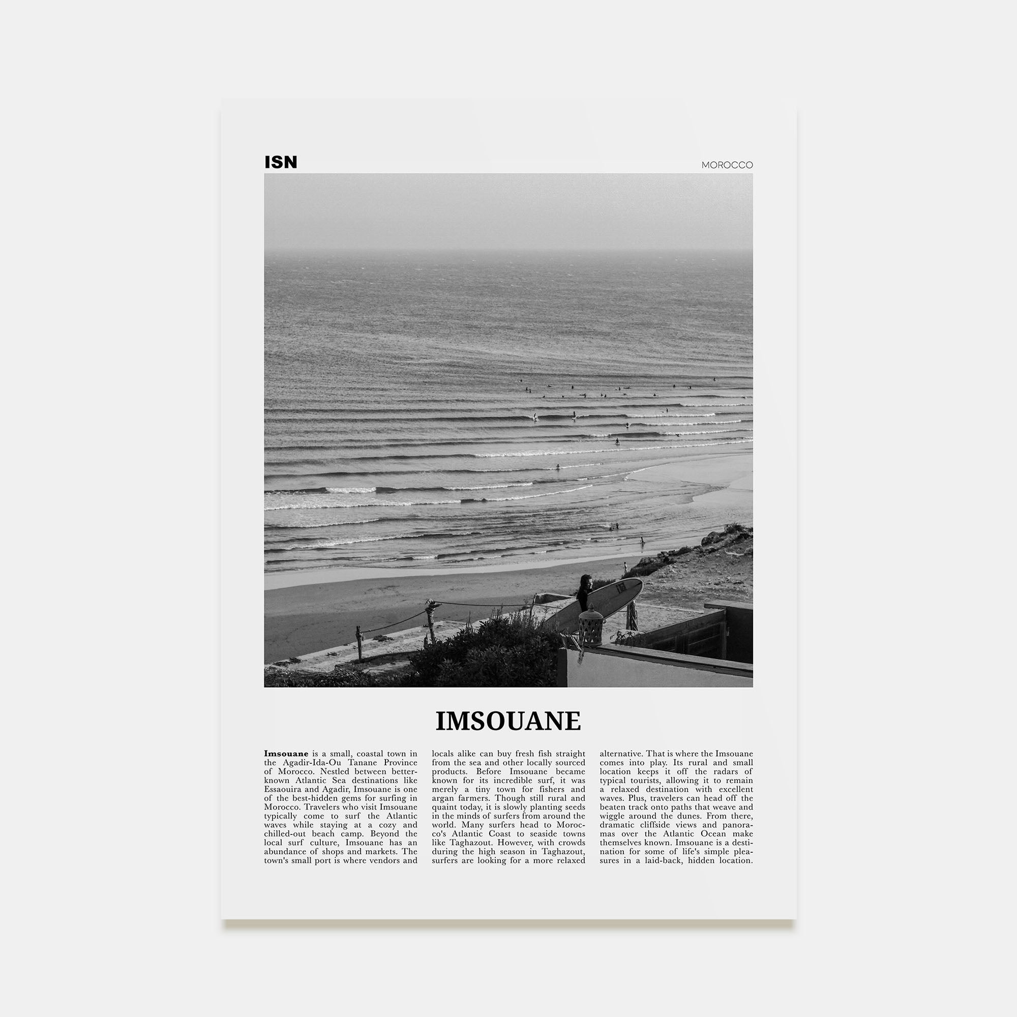 Imsouane Travel B&W Poster