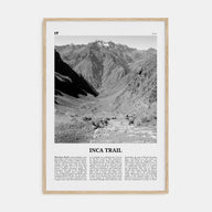 Inca Trail Travel B&W Poster