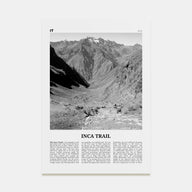 Inca Trail Travel B&W Poster