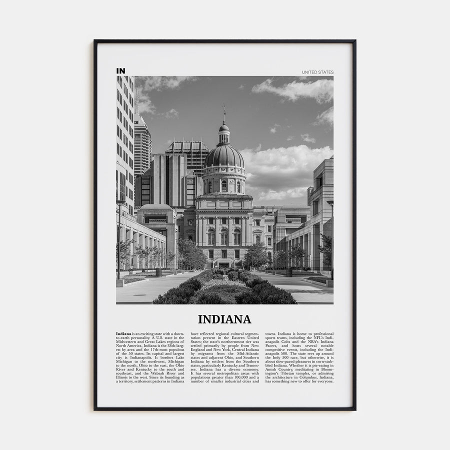 Indiana Travel B&W No 2 Poster