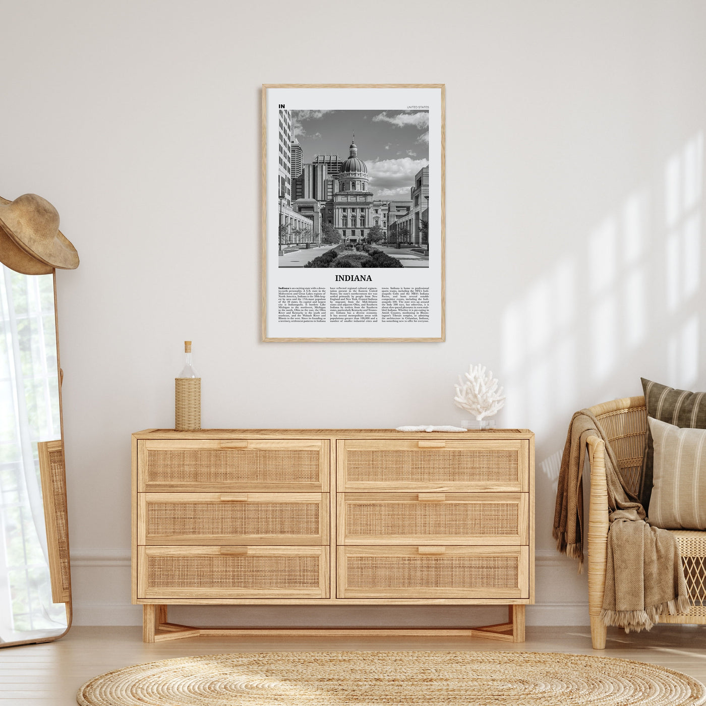 Indiana Travel B&W No 2 Poster