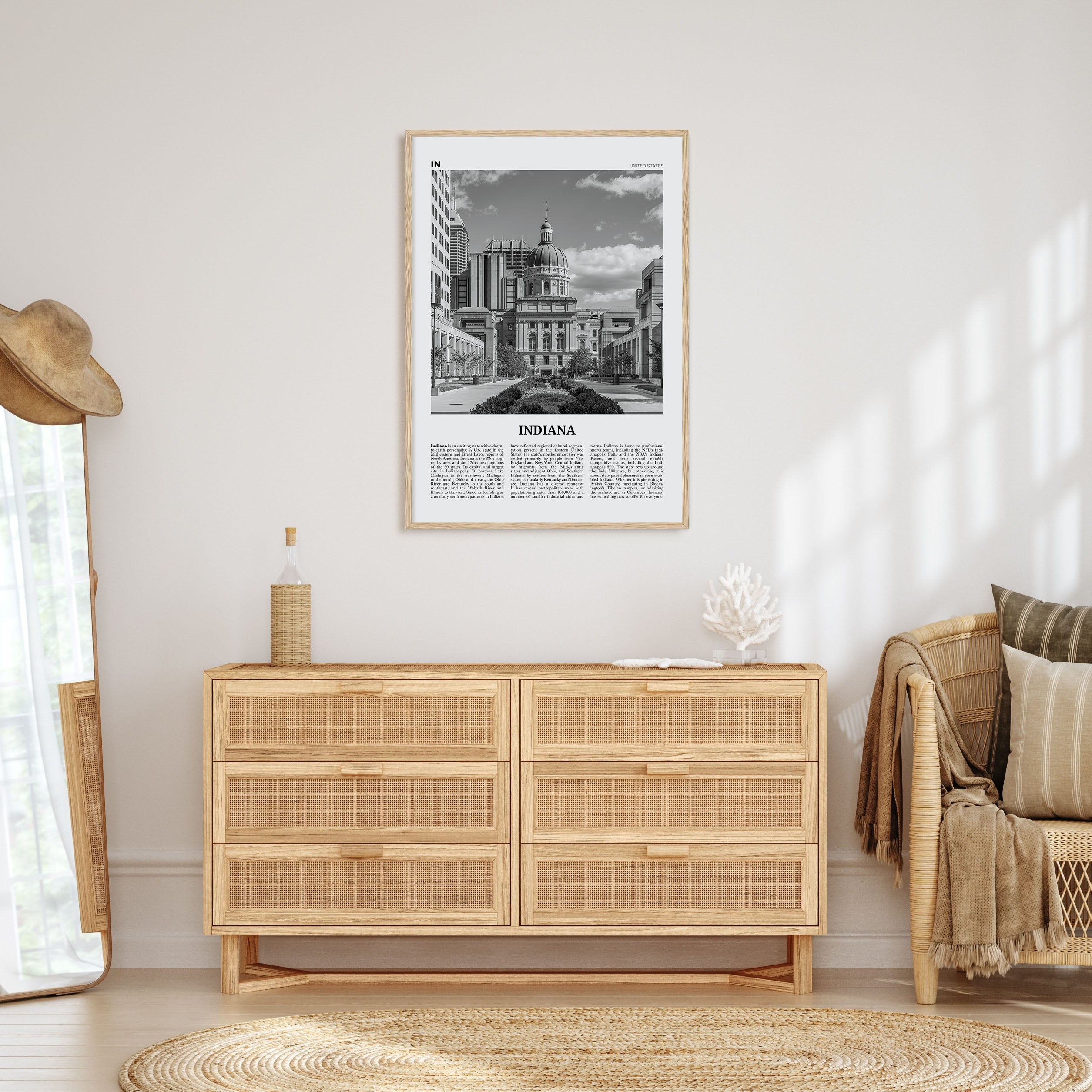 Indiana Travel B&W No 2 Poster