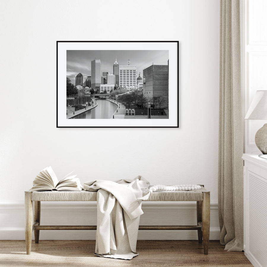 Indianapolis Landscape B&W Poster