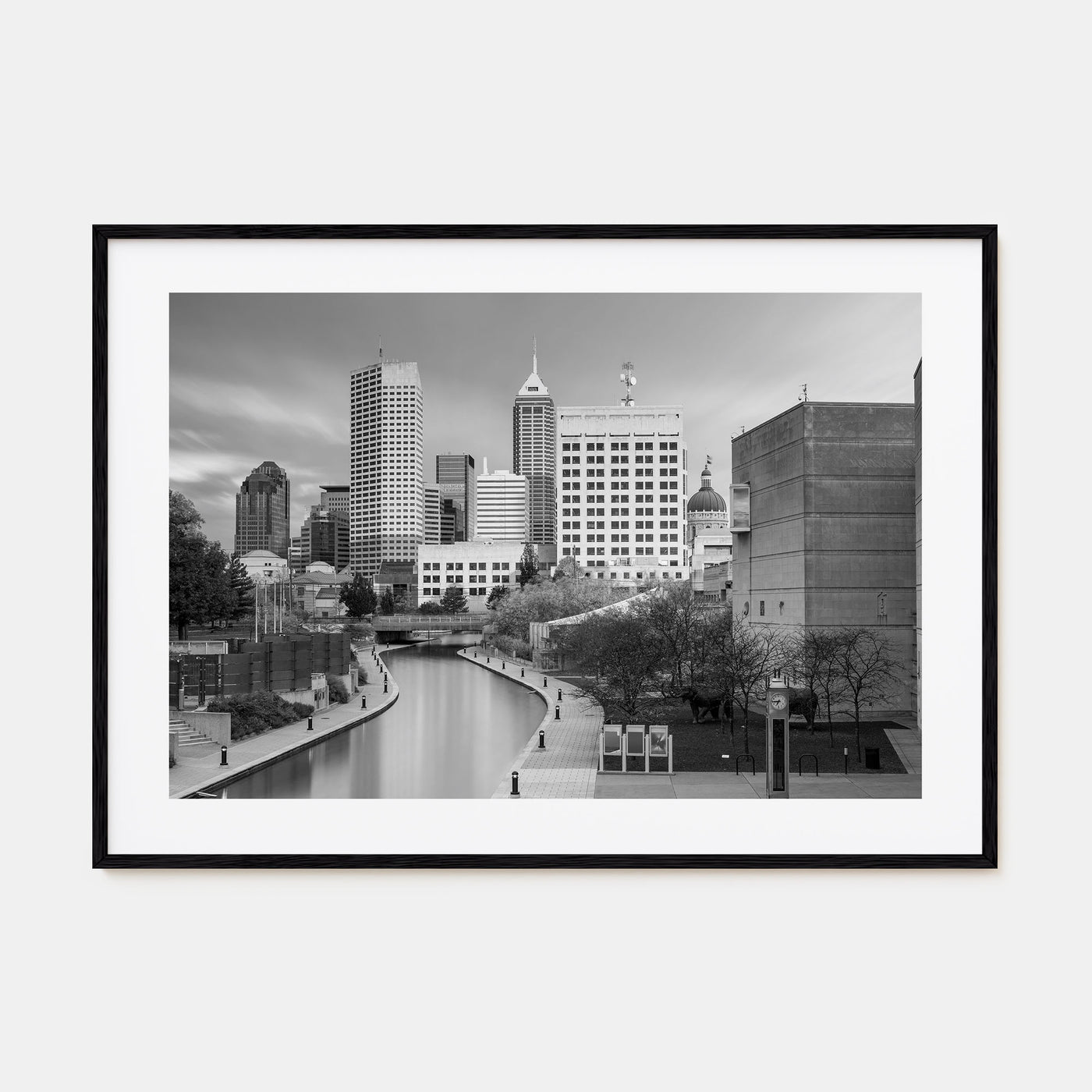 Indianapolis Landscape B&W Poster