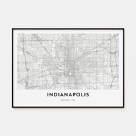 Indianapolis Map Landscape Poster