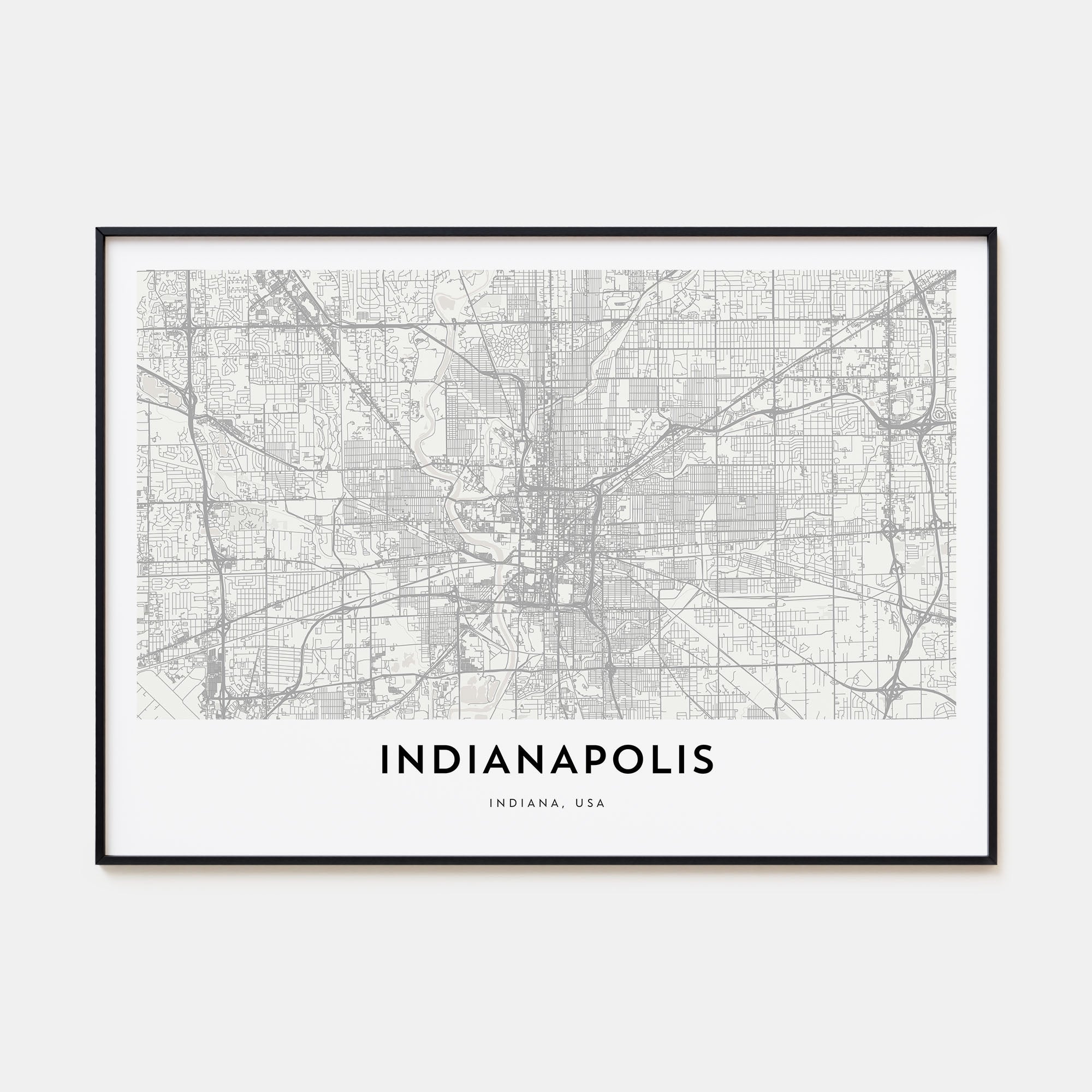 Indianapolis Map Landscape Poster