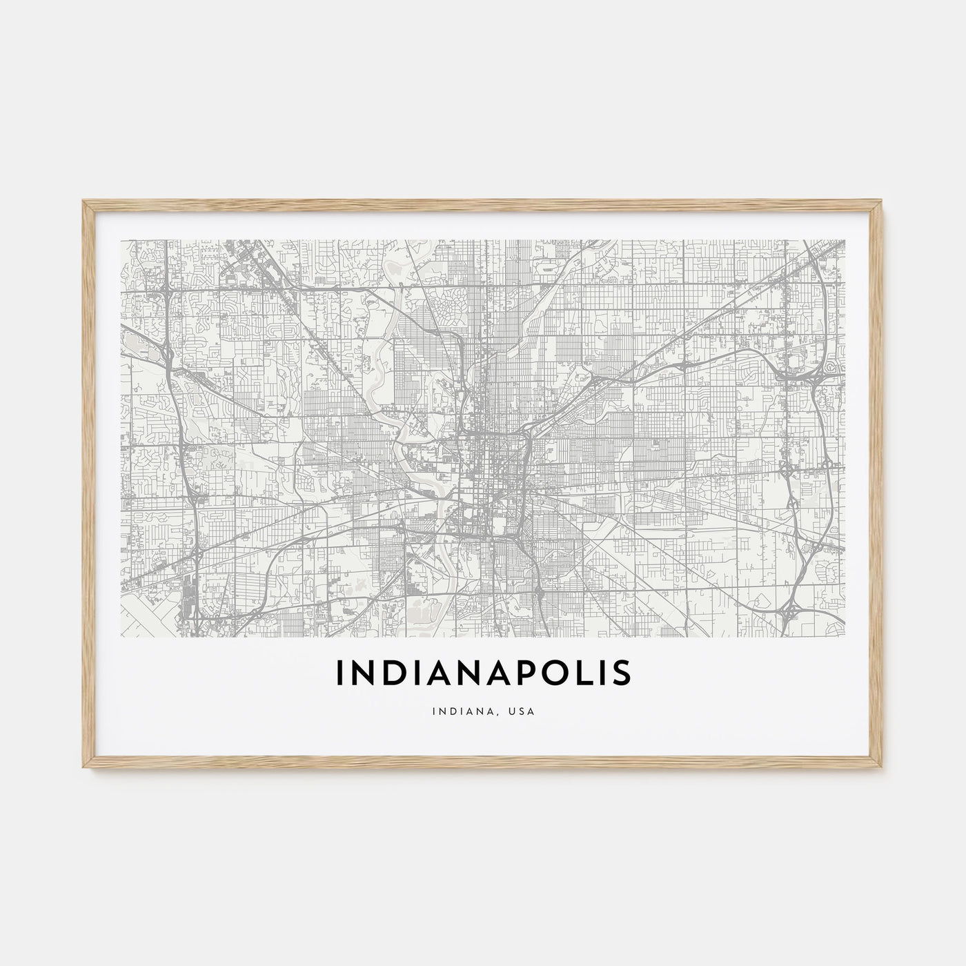Indianapolis Map Landscape Poster