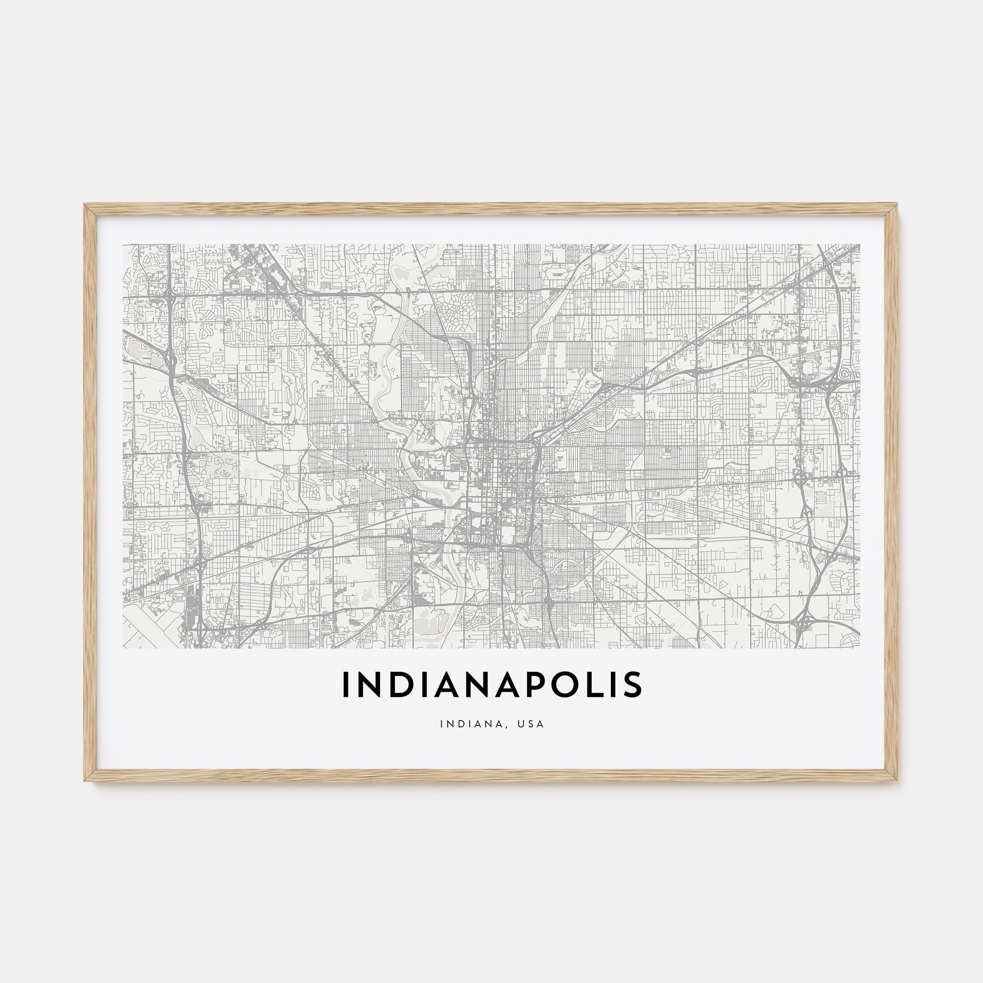 Indianapolis Map Landscape Poster