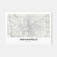 Indianapolis Map Landscape Poster