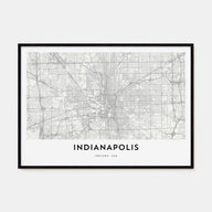 Indianapolis Map Landscape Poster