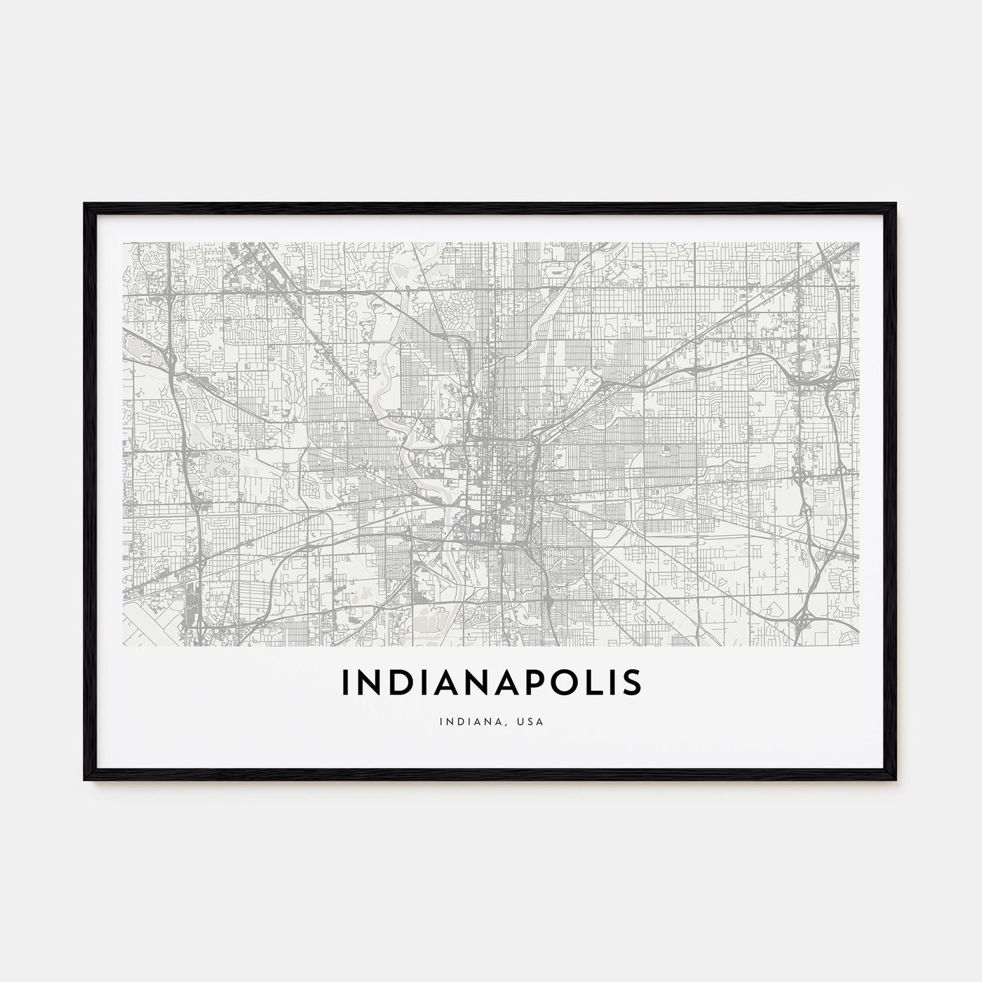 Indianapolis Map Landscape Poster