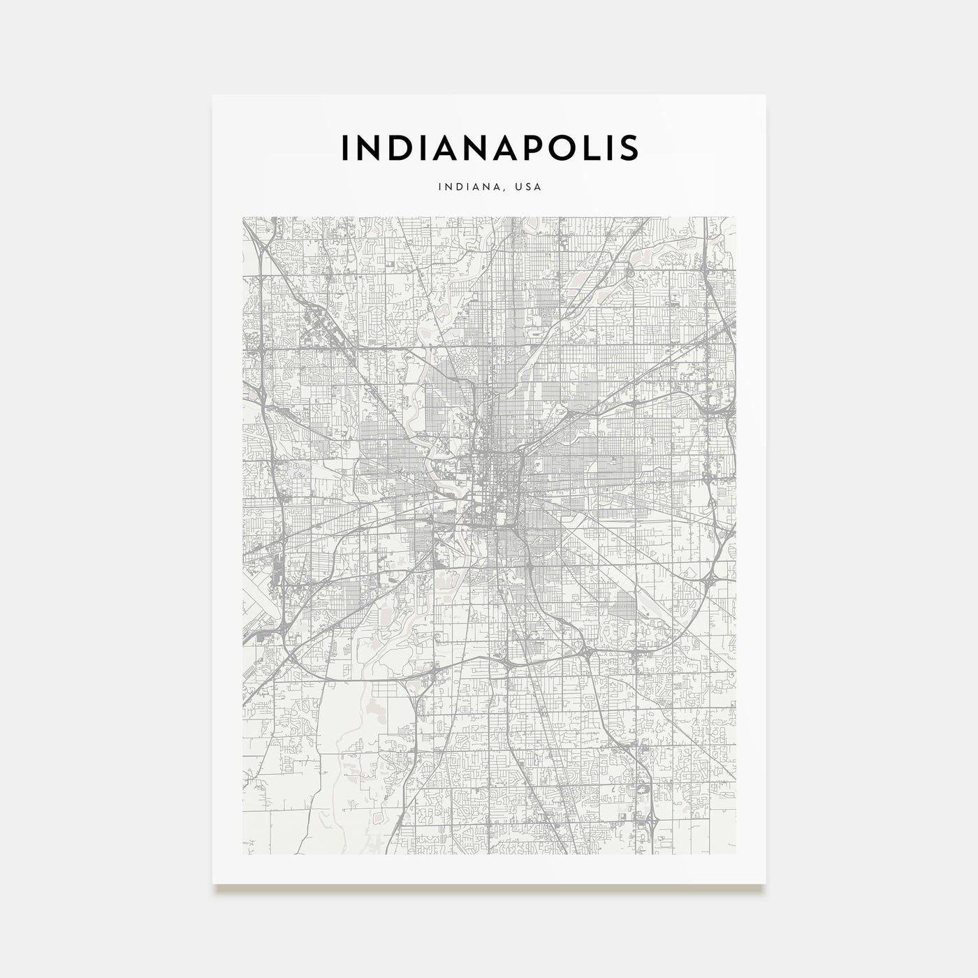 Indianapolis Map Portrait Poster