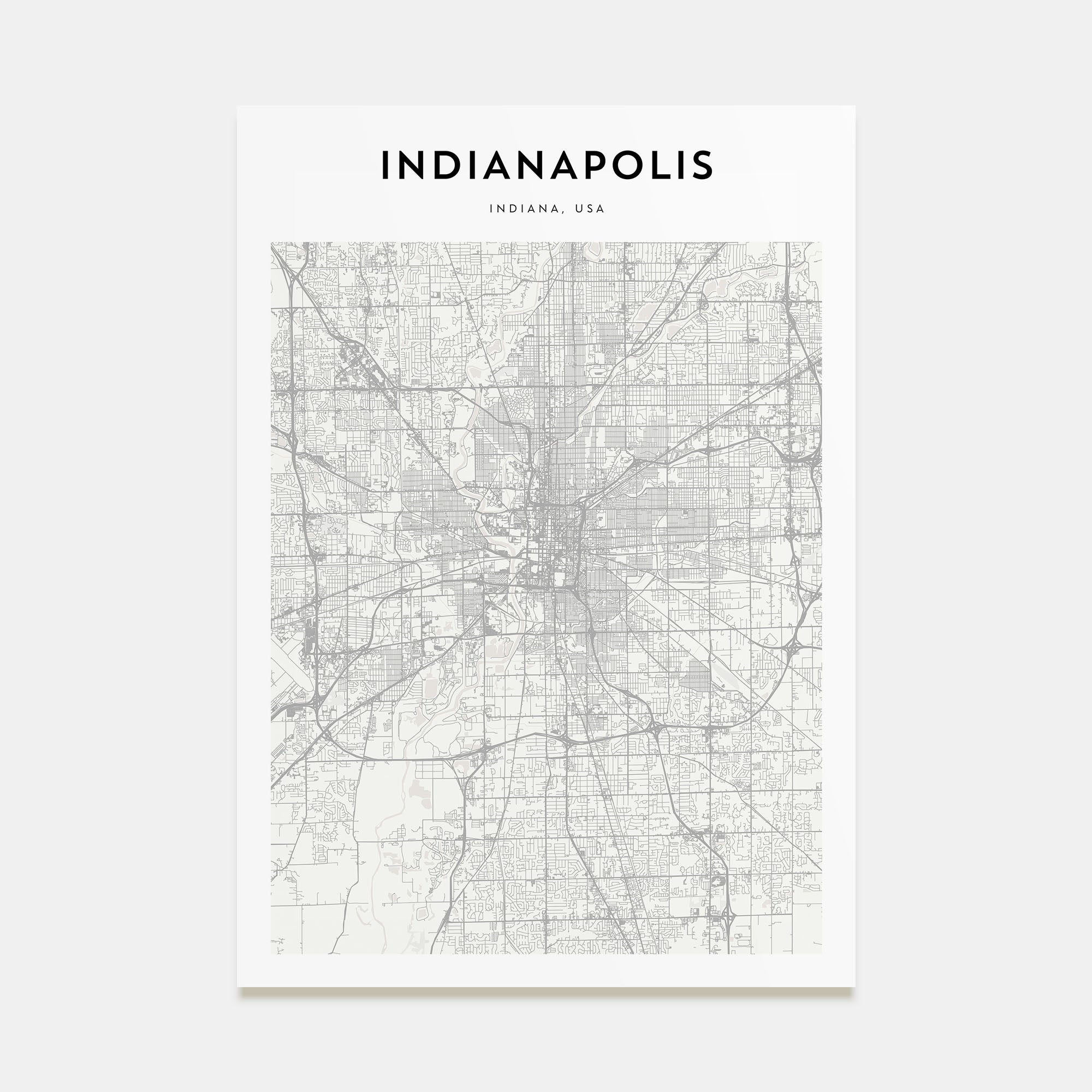 Indianapolis Map Portrait Poster