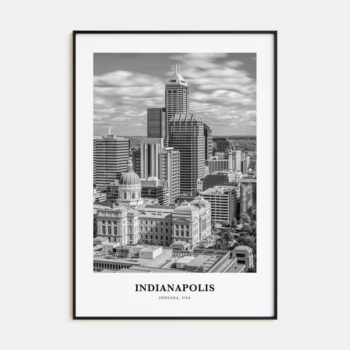 Indianapolis Portrait B&W No 1 Poster