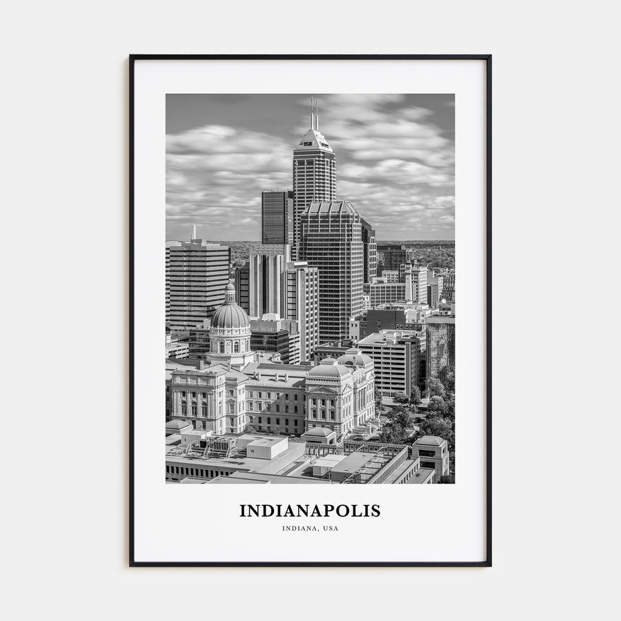 Indianapolis Portrait B&W No 1 Poster