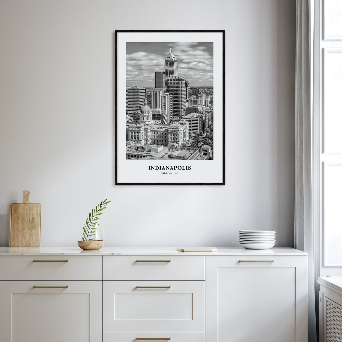 Indianapolis Portrait B&W No 1 Poster